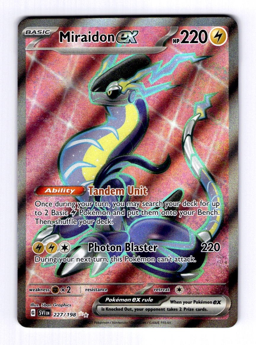 Miraidon ex - 227/198 Scarlet & Violet Base Set #227 Ultra Rare Holo NM Pokemon