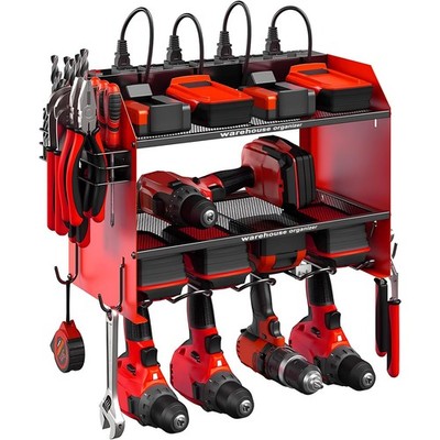 Power Tool Organizer Wall Mount, 12.6x16.5x8.7in 3 Layers Heavy Duty Drill St...