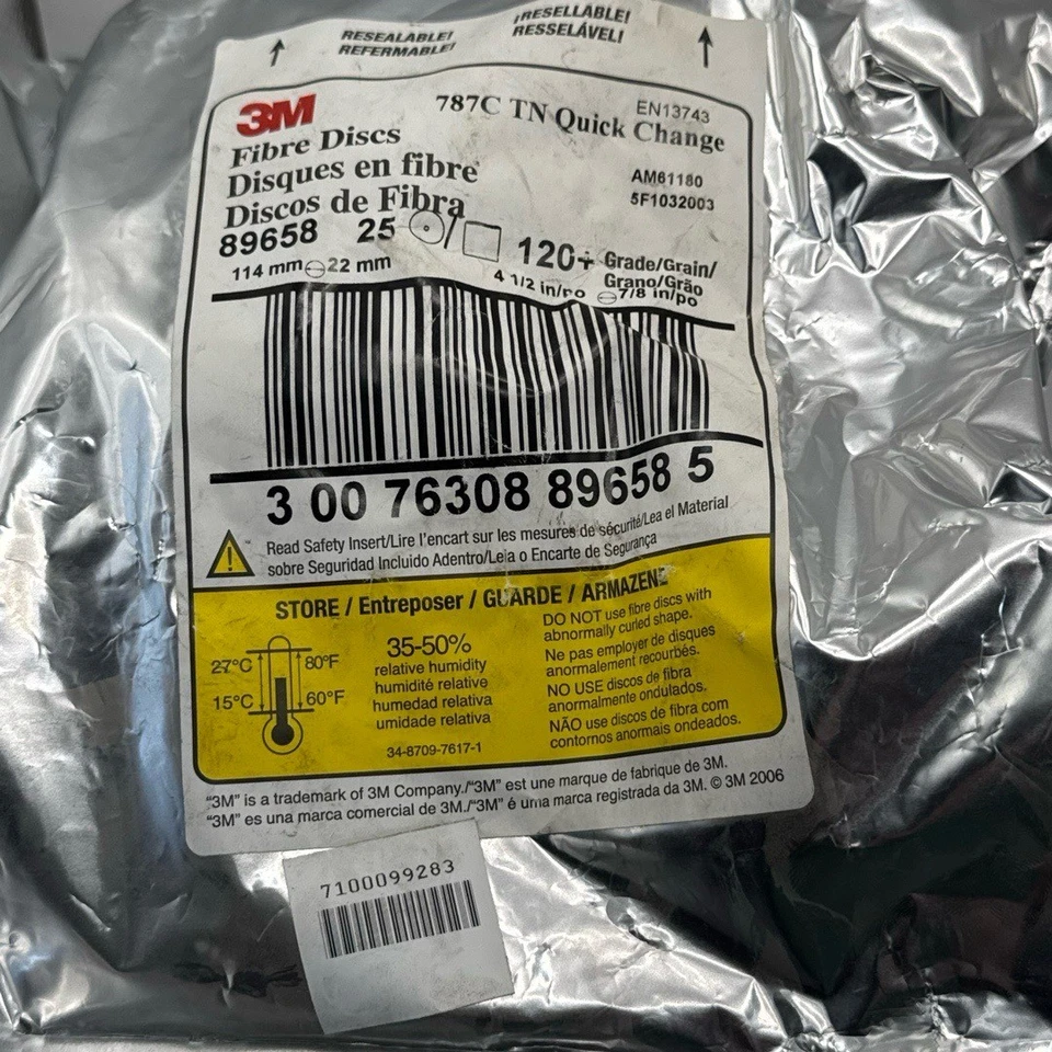 3M Fibre Discs 787C 4-1/2in 114mm 89658 Ultra Rapid Cut Weld Grinding 25PK - Image 4 of 4