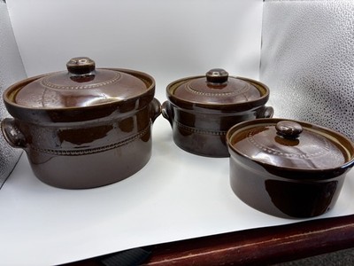 3 x Vintage Pearson's of Chesterfield Deckel Kasserolle Töpfe siehe Bilder guter Zustand