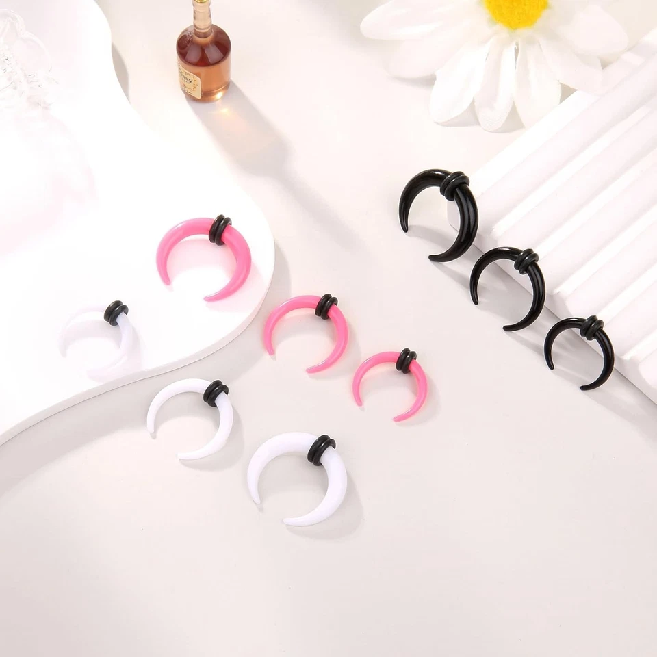 Kit de estiramiento de conos de pinza de tabique acrílico acero inoxidable piercing de tabique... Foto 3 de 4