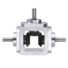 90 Degree Right Angle Bevel Gearbox 1:1 Reversing Double Output 6mm Shaft 1M 20T