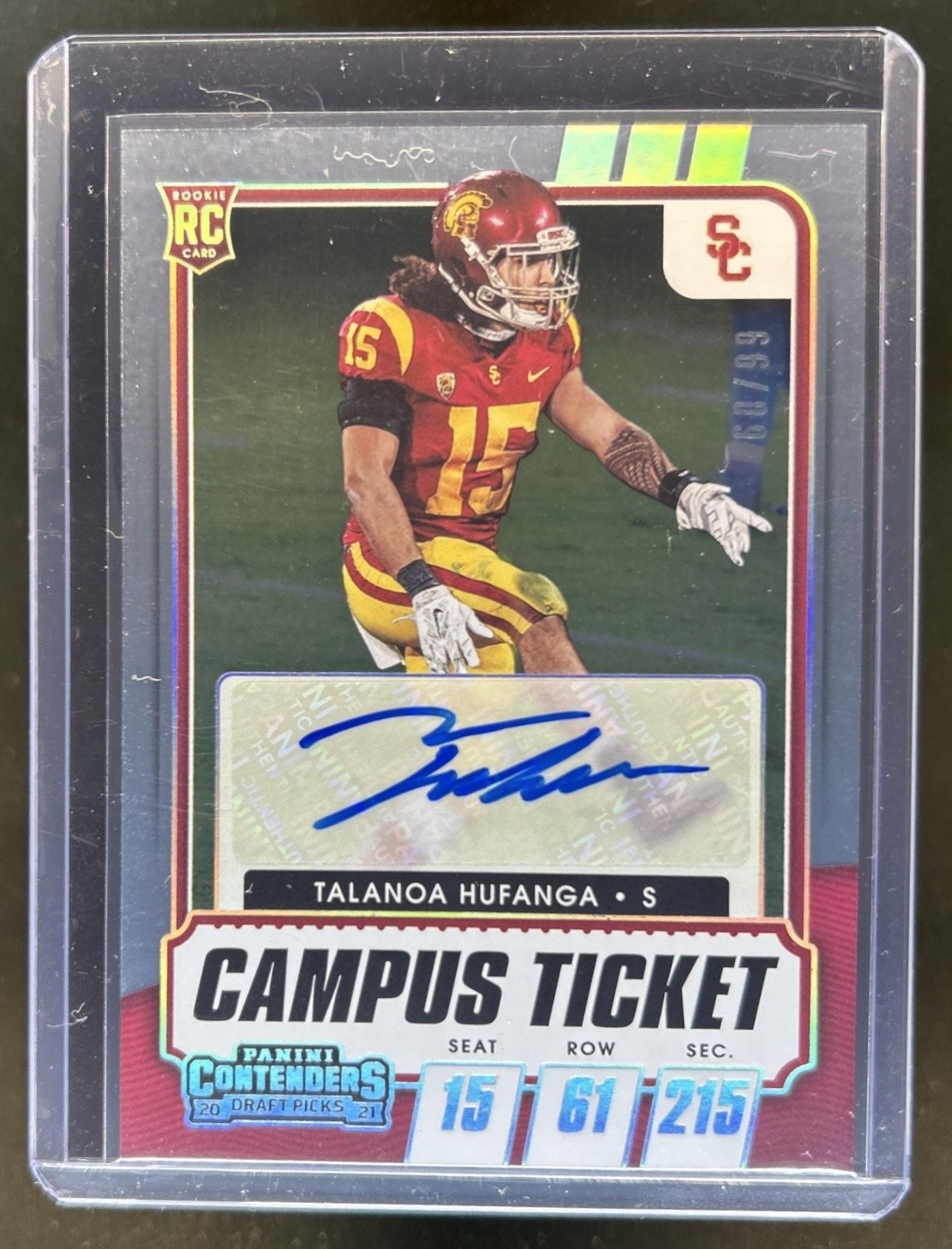 Talanoa Hufanga Panini Contenders Draft Picks #242 Autograph-Campus