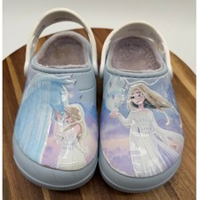 Crocs Kids Disney Frozen 2 Elsa Lined Clogs Light Blue Lavender J1  0451