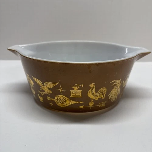 Vintage Pyrex Early American Cinderella 475B 2 1/2 QT Ovenware Casserole Dish