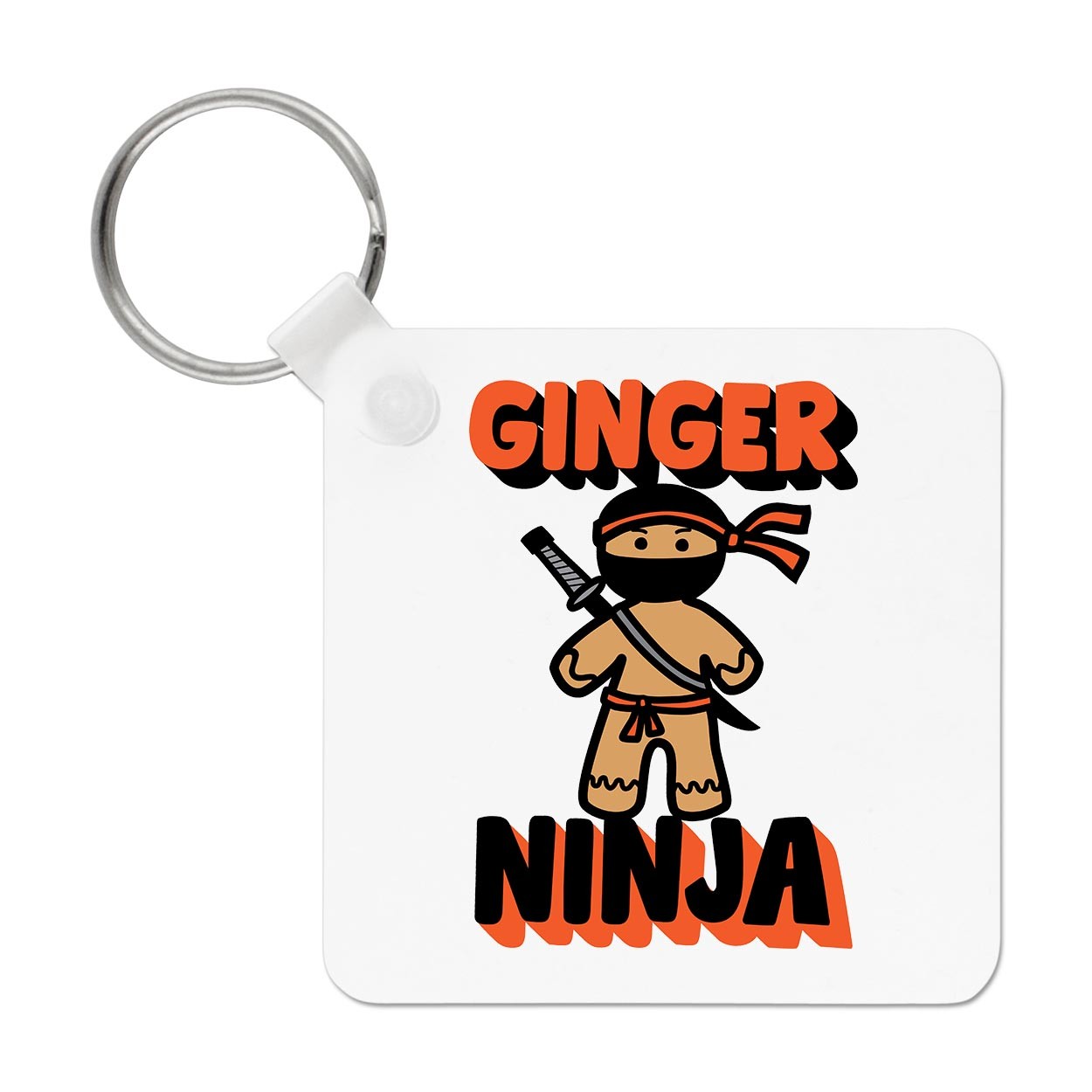 Ginger Ninja Keyring Key Chain Orange Rude Joke Insult Humour Sarcastic Sarcasm