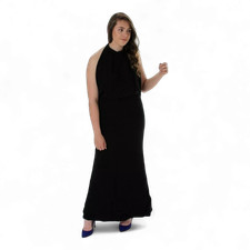 Tori Michaels One and Only Drape Back Sleeveless Gown Black UK 10 (EU 38)