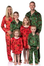 Dr. Seuss GRINCH Christmas Mens' Tossed Print Collar Sleep Pajama Set