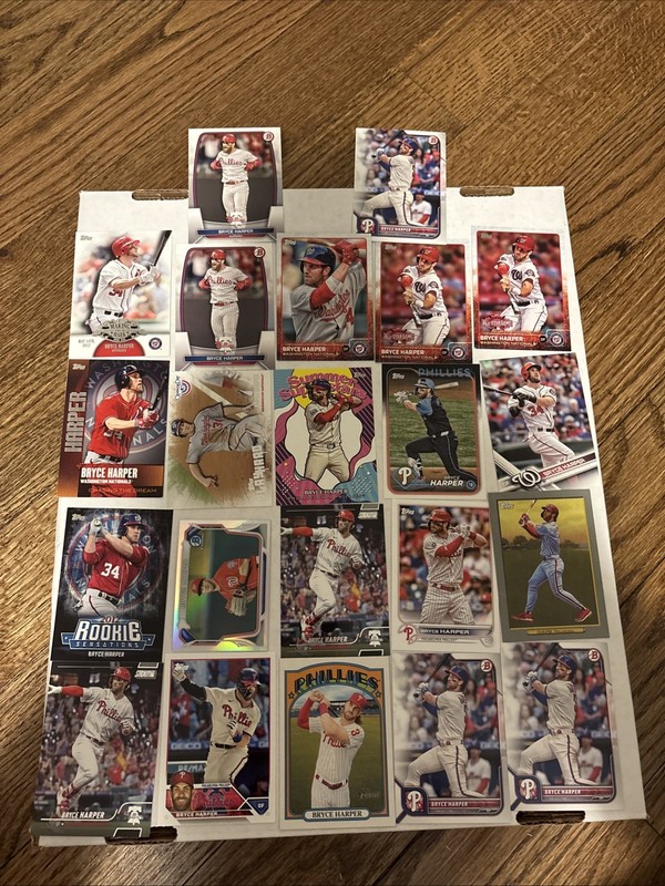 2013-2023 Topps, Bowman Bryce Harper 22 Card Baseball Lot (Inserts, 2nd Year)