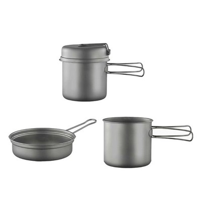 Camping Cookware with Folding Handle Portable Cooking Pots Frypan Cookware