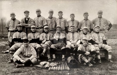 c1916 Ada Ohio Northern University BASEBALL TEAM RPPC Photo Postcard COPY