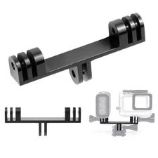 Dual Head Flash Light Mount Bracket Bridge Extender Extension for GoPro Camera