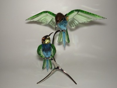 Swarovski Crystal Paradise Bee-Eaters Peridot Large Sculpture 957128 - Box