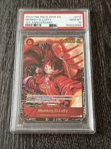 PSA 10 Monkey D. Luffy (Alt Art) 1st Anniversary OP05 ST01-012 EN One Piece B20