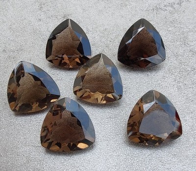 Natural Smoky Quartz Trillion Faceted Cut 5mm to 20mm Loose Gemstone