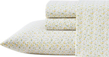Laura Ashley   Full Size Sheet Set, Crisp  Lightweight Cotton Percale Bedding w