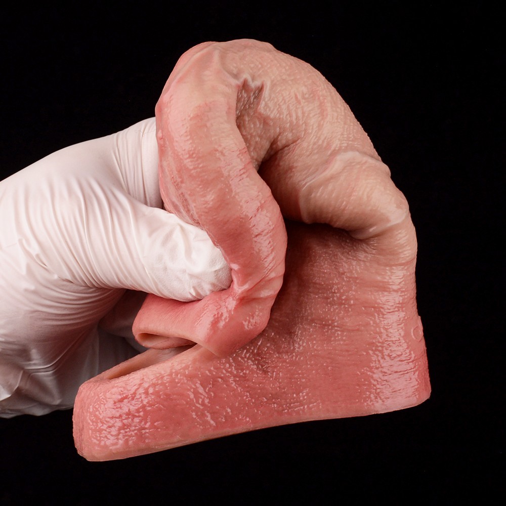 Open-ended Realistic Penis Sleeve With Inner Thread Silicone Enlarge Sheath Men