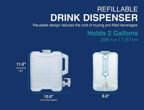2-Gallon BPA-Free Beverage Dispenser with Spigot - Perfect for Home and Outdoors - Bild 8 von 9