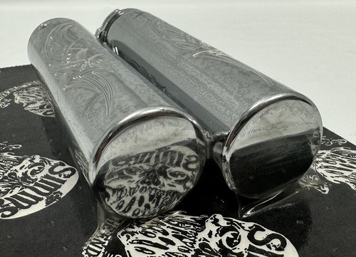 SIMMS BAY AREA CUSTOM CYCLES HARLEY CHROME BILLET TRIBAL HANDLEBAR GRIPS 1in - Picture 5 of 5