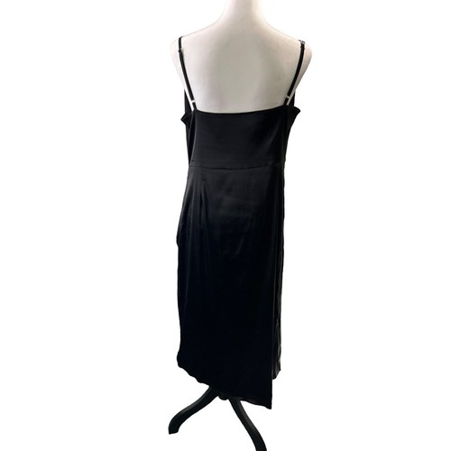 Lyaner Women's Satin Ruched Rap Spaghetti Strap Midi Dress NWOT Size XL - Picture 5 of 9