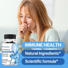 Liposomal Glutathione 2000mg Liver Detox Brain Health Immune 120 Capsules