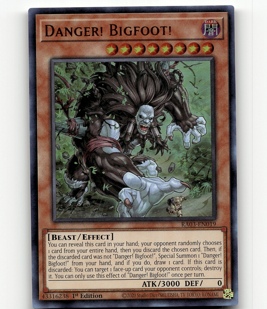 yugioh danger cards Yugioh Danger! Bigfoot! (UR)