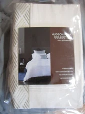 2 Hudson Park Collection 400 TC cotton Lattice ivory euro shams New with tags