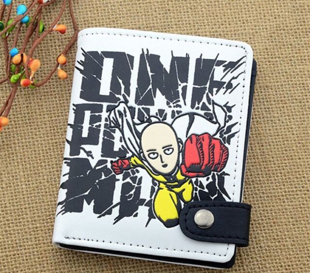 Anime One Punch Man Saitama Genos 12cm Leather Wallet Purse Cosplay Gift