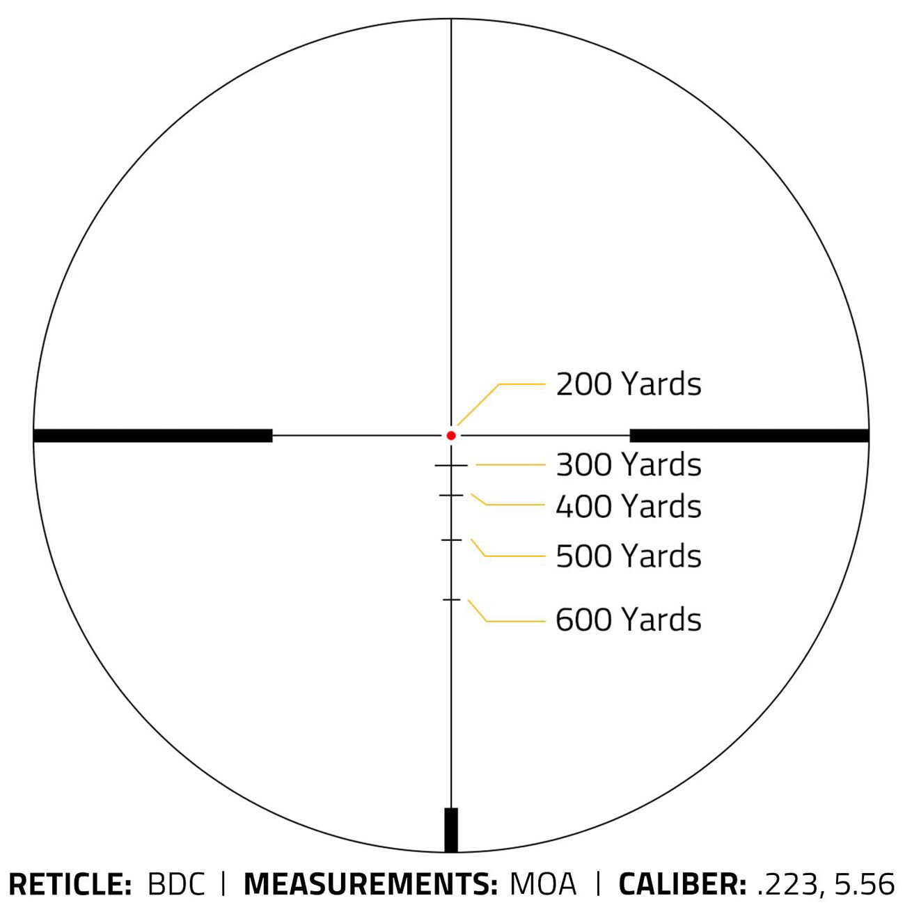 1-6X24 LPVO Rifle Scope Red Illuminated BDC Reticle 223/5.56 .308/7.62 Gun Scope