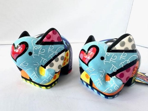 ROMERO BRITTO SALT AND PEPPER SHAKER SET : ELEPHANT DESIGN * NEW * GIFT BOXED - Picture 7 of 15