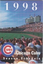 1998 CHICAGO CUBS BASEBALL POCKET SCHEDULE - PRIMECO