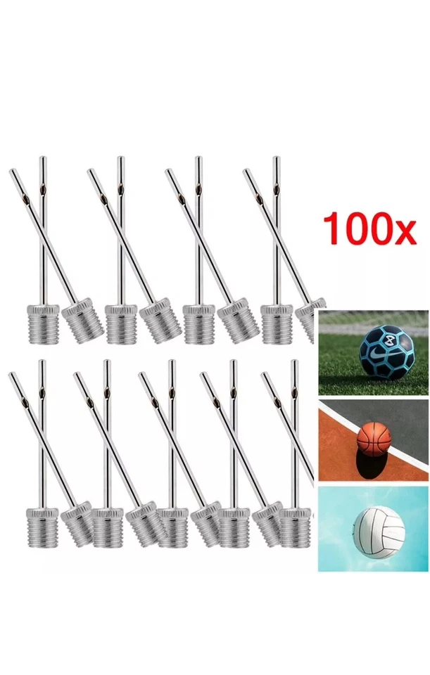 100 agujas de bomba de aire inflable para pelota deportiva, fútbol baloncesto, fútbol Foto 4 de 4