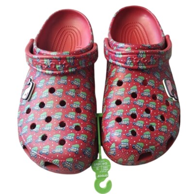 Crocs Clogs Women 12 Man 10 Red Vineyard Vines Holiday Christmas Vacation Travel Crocs M8 W10 Classic Vineyard Vines Clogs with Whale Jibbitz  main image 2