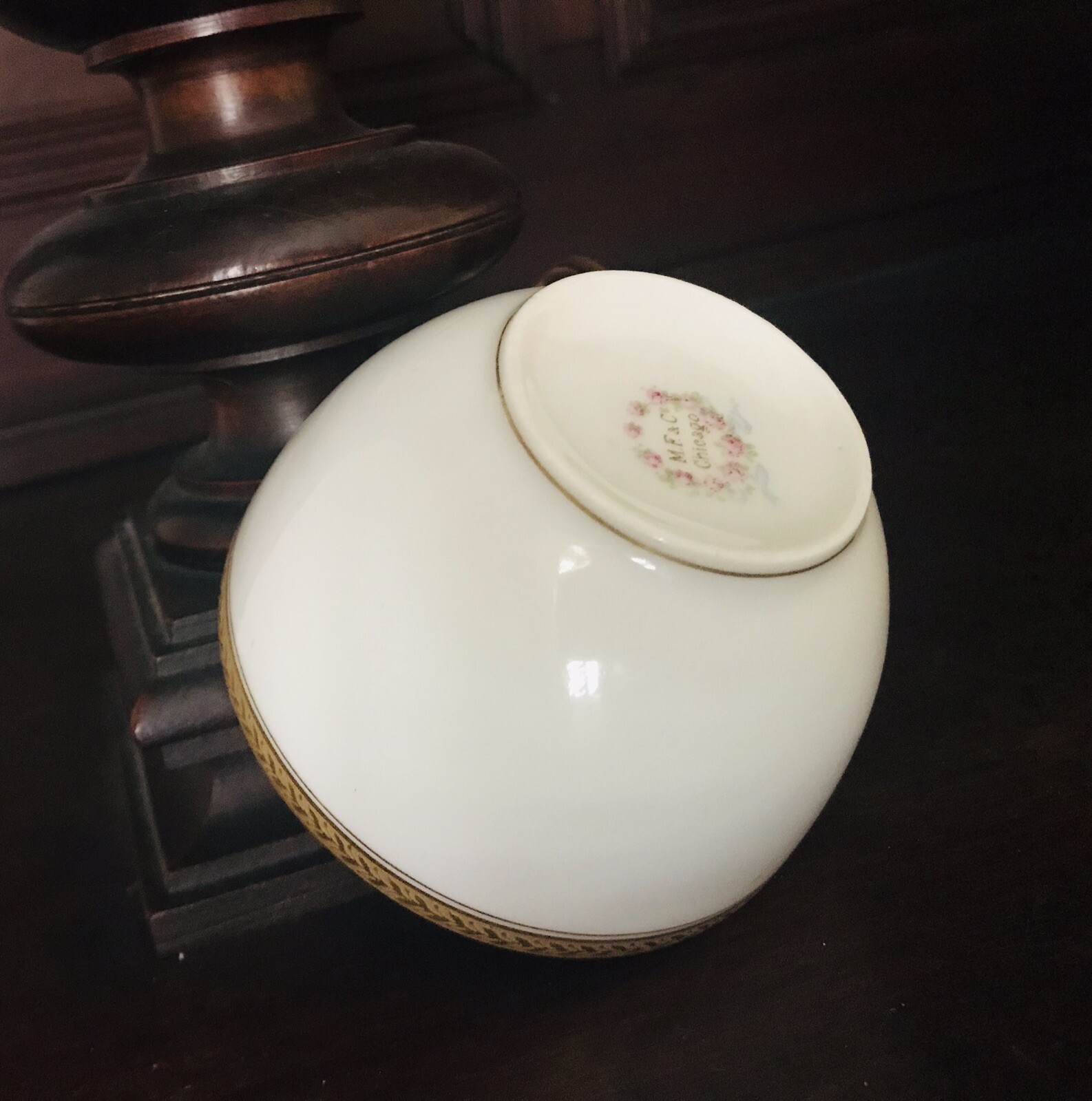 Marshall Fields Chicago Limoge White Gold Rim Coffee Tea Cup Haviland Wreath