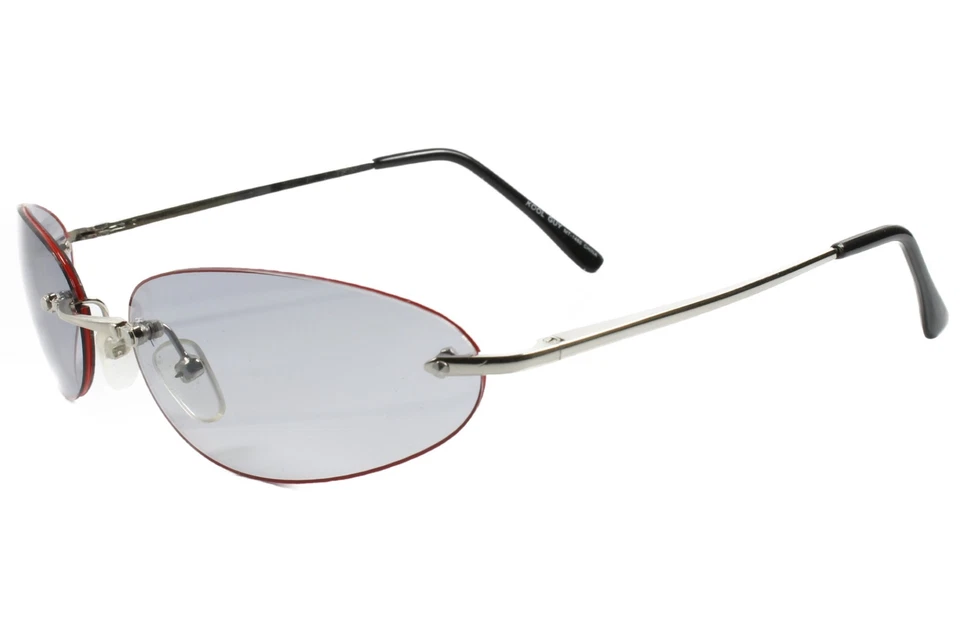 Óculos de sol oval vintage retrô moda tom claro lente prata vermelho masculino feminino - Imagem 2 de 4