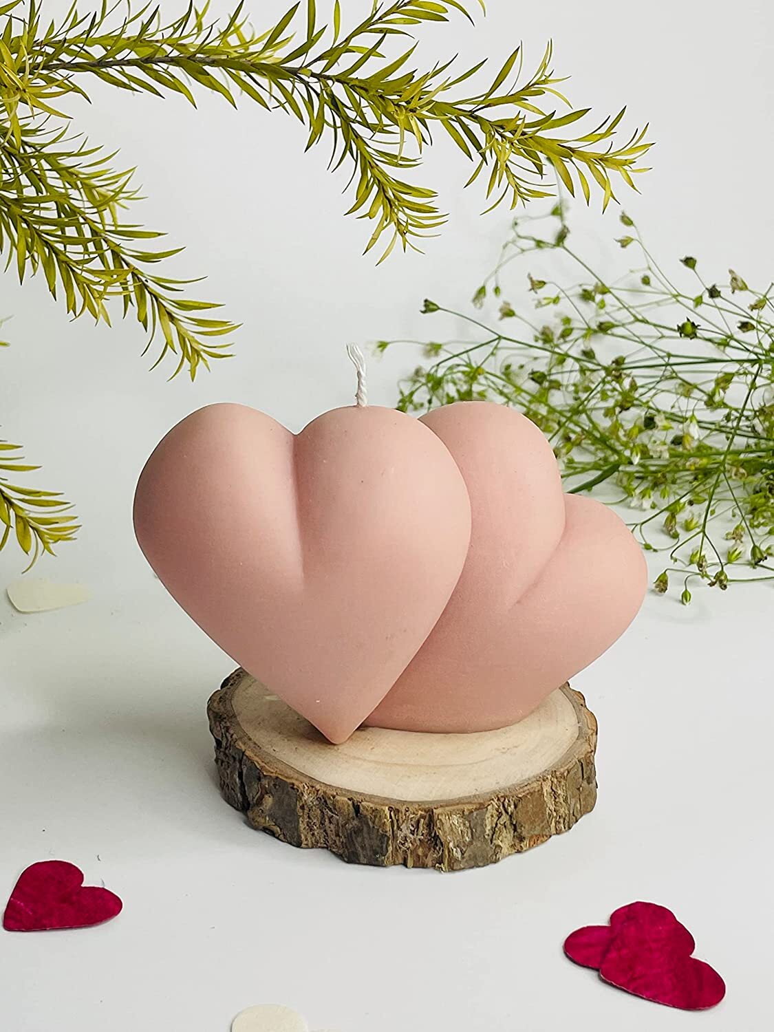 Lavender Scented Heart Couple Candle for Valentine Gift Set of 1-image