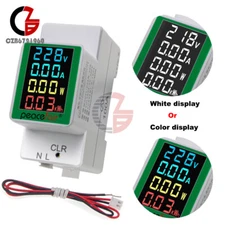 100A Voltmeter Ammeter Voltage Din Rail AC Power Energy kwh Meter Wattmeter LCD