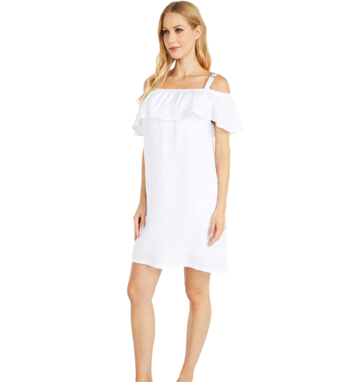 tommy bahama off the shoulder ruffle dress New Tommy Bahama Blue Palm Trees Off The Shoulder Ruffle Dress pockets S  Small
