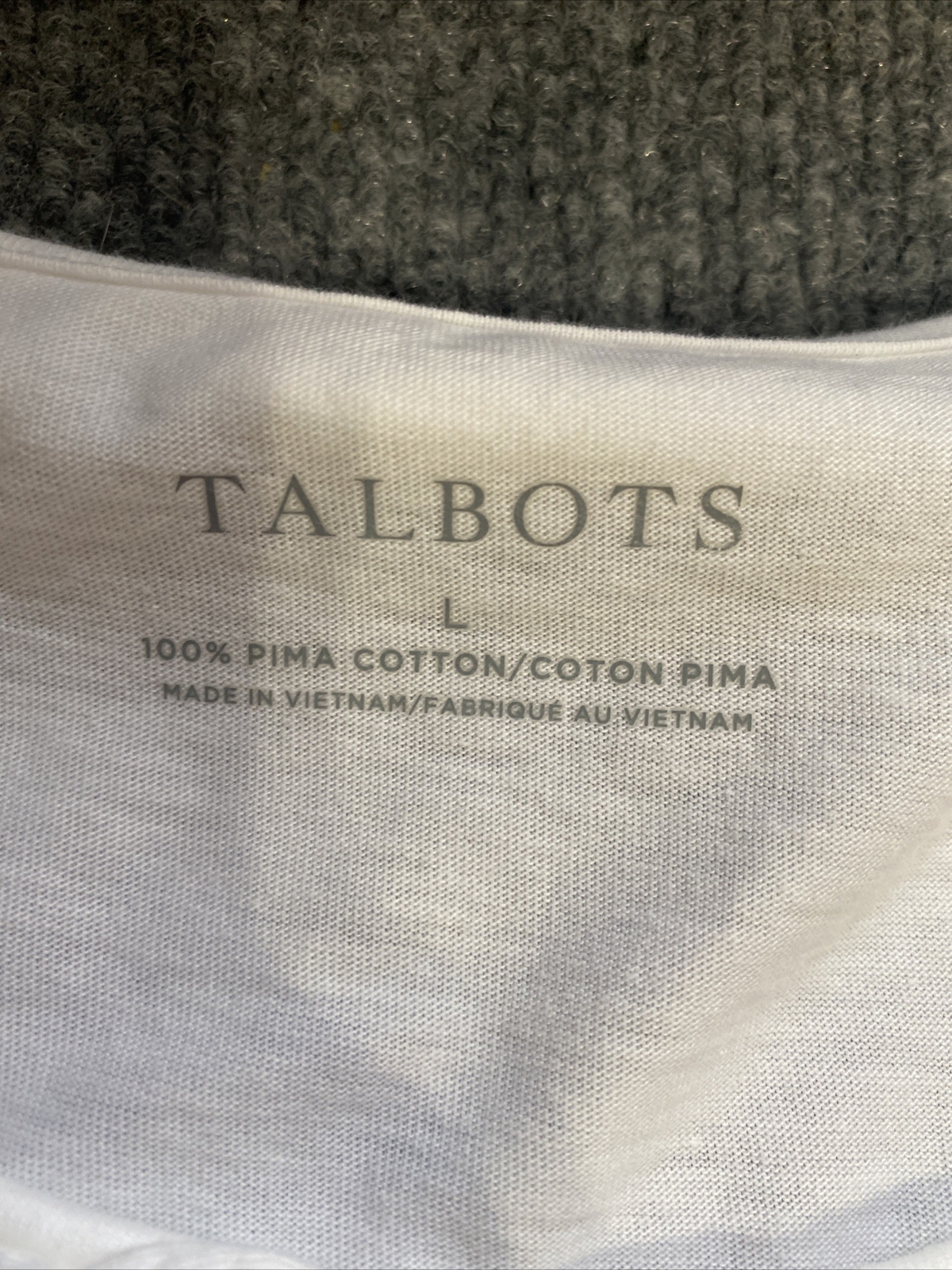 Talbots Top Womens Large White Solid Ruffle Neckl… - image 2