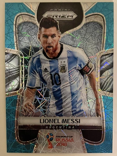 2018 Panini Blue Lazer Prizm World Cup Soccer #1 Lionel Messi /125 Argentina
