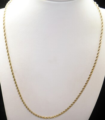 Sterling Silber goldfarben Seil Kette Halskette 18,0'' #FMC391