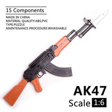 1/6 Scale AK47 Toy Gun Assemble Military Model Puzzles Brick Gun Soldier Weapon