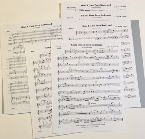 Sheet Music Since I Have Been Redeemed Woodwind Quartet Arr Dana F Everson Lvl 3 - Picture 2 of 3