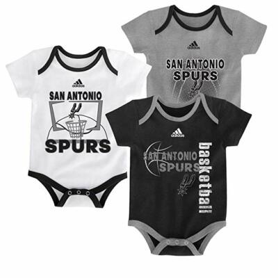 San Antonio Spurs 3pc Jersey 3point Creeper Set Infant Baby Bodysuit