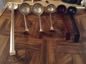Six assorted ladles 