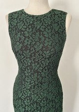 DOLCE & GABBANA Forest green lace shift sheath dress 38 , XS