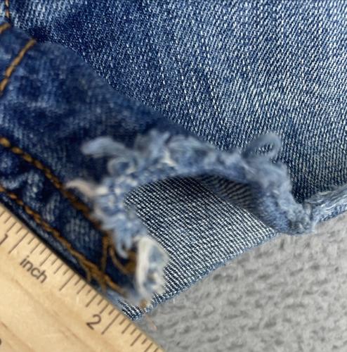 Free People Jean Shorts Womens 24 (28x2) Blue Denim Button Fly Cut Off EUC - Picture 5 of 7
