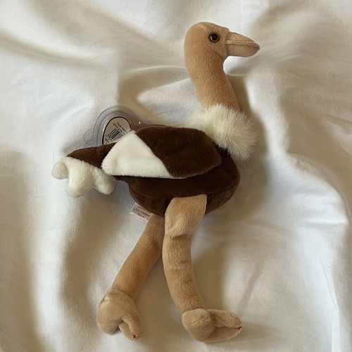 TY Beanie Baby 1997 Retired 9" Stretch the Ostrich Covered Tag PE # 4181 - Bild 5 von 11