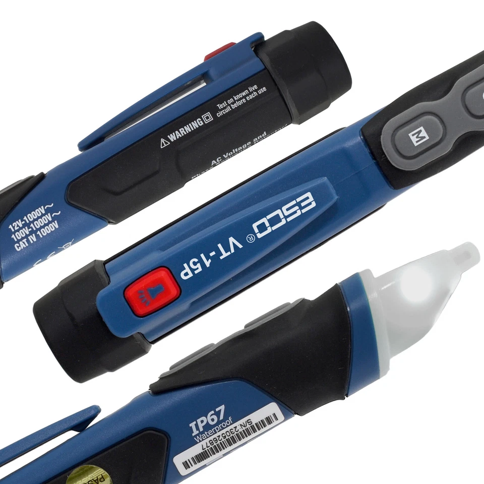 Berührungsloser Phasenprüfer Kontaktloser Spannungsprüfer LED-Taschenlampe 1000V - Bild 2 von 4