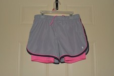 Danskin Athletic Shorts Compression Shorts Yoga Running Women's Sz S Gray Pink
